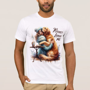 Camiseta Mujer abrazando a perro