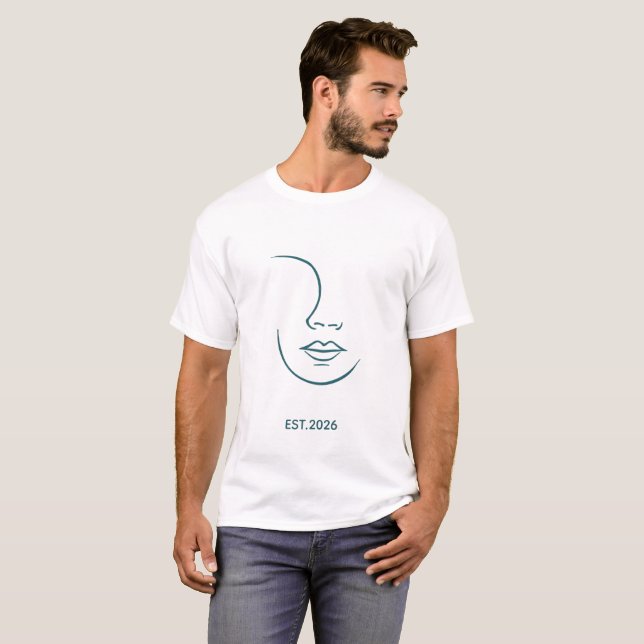 Camiseta Mujer abstracta rostro arte línea continua minimal (Anverso completo)
