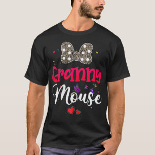 Camiseta Mujer Abuela Ratón Tee Granny Ratón Leopard Corazó