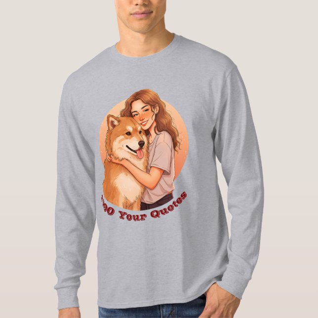 Camiseta Mujer Adorable y Mascota Perro (Anverso)