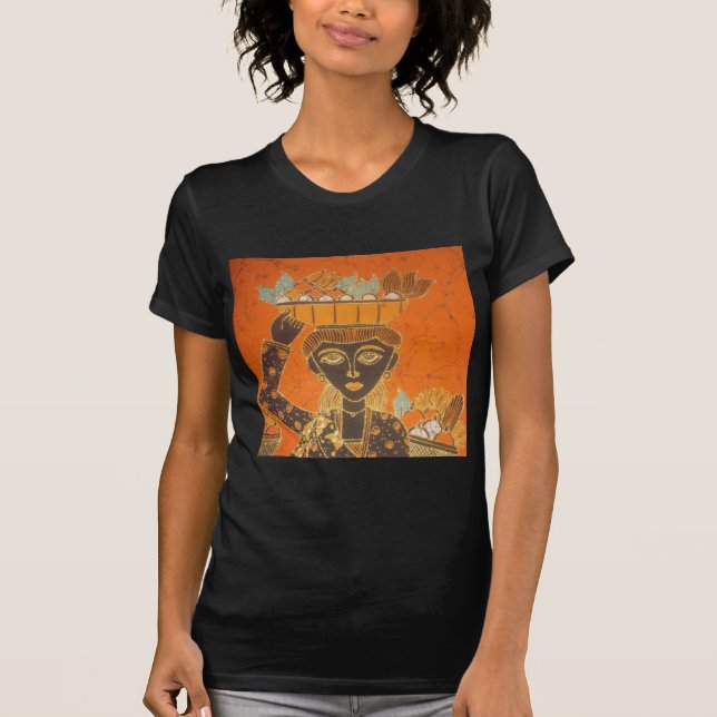 Camiseta Mujer africana con imagen de cesta (Anverso)
