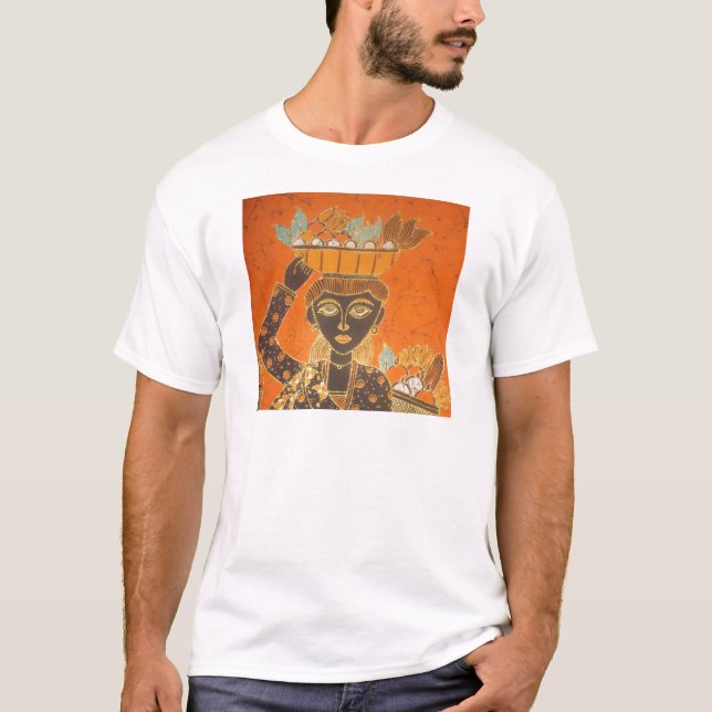 Camiseta Mujer africana con imagen de cesta (Anverso)