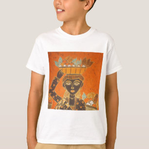 Camiseta Mujer africana con imagen de cesta