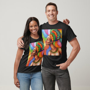 Camiseta Mujer africana con tejidos tradicionales de cera