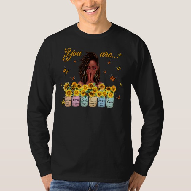 Camiseta Mujer africana: Dios dice que eres melanina afroam (Anverso)