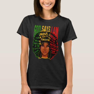 Camiseta Mujer africana Dios dice que soy negra melanina af