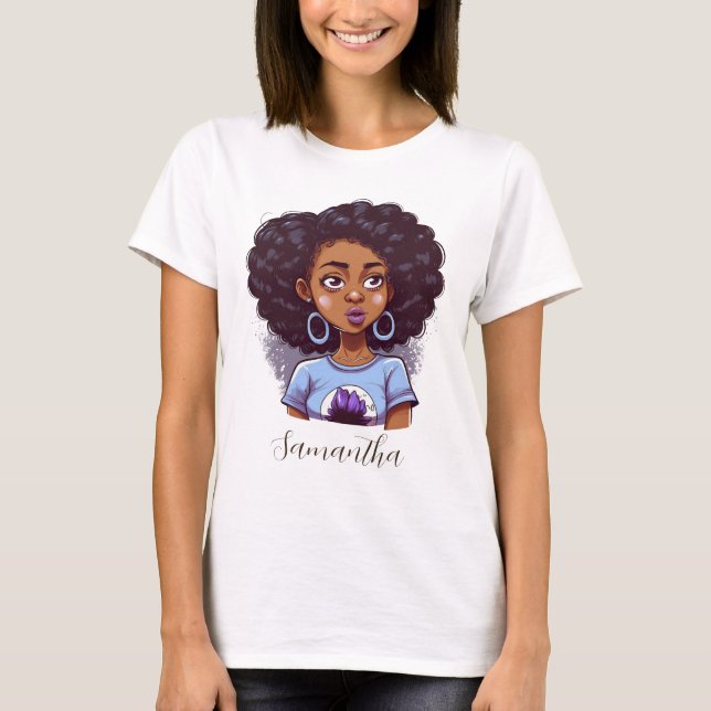 Camiseta Mujer africana elegante (Anverso)