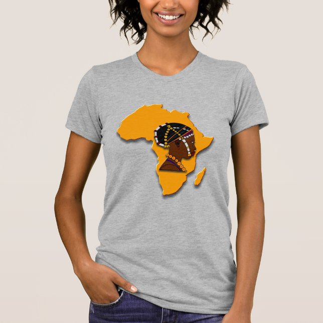 Camiseta Mujer africana en el continente (Anverso)