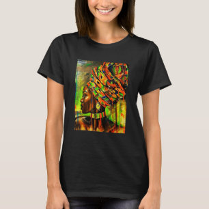 Camiseta Mujer Africana Hermosa Patrón Kente Arte Africano