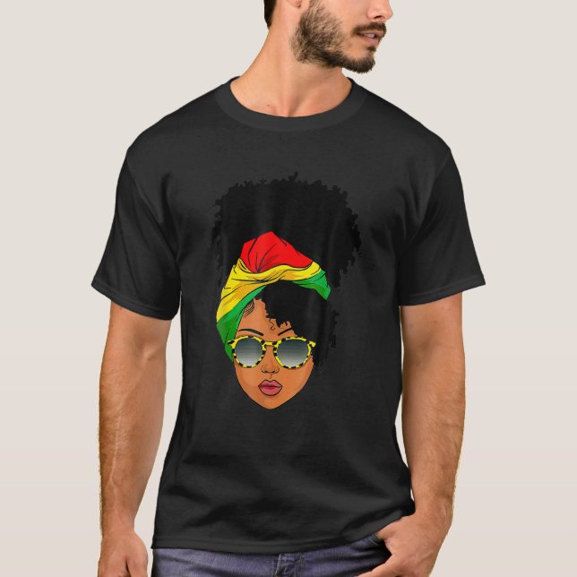 Camiseta Mujer africana pañuelo nubio Melanin nubio estafan (Anverso)