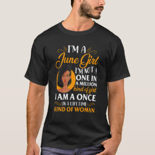 Camiseta Mujer africana Soy una Chica de junio Melanin afro