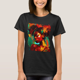 Camiseta Mujer afroamericana de arte negro hermoso