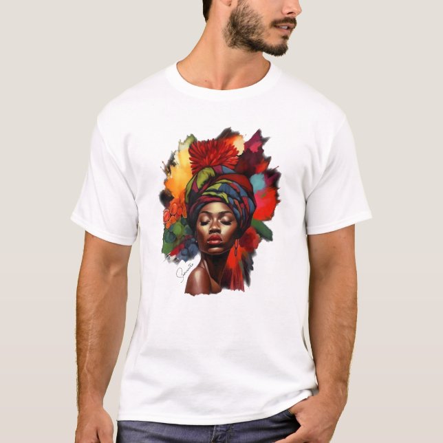 Camiseta Mujer afroamericana empoderada (Anverso)