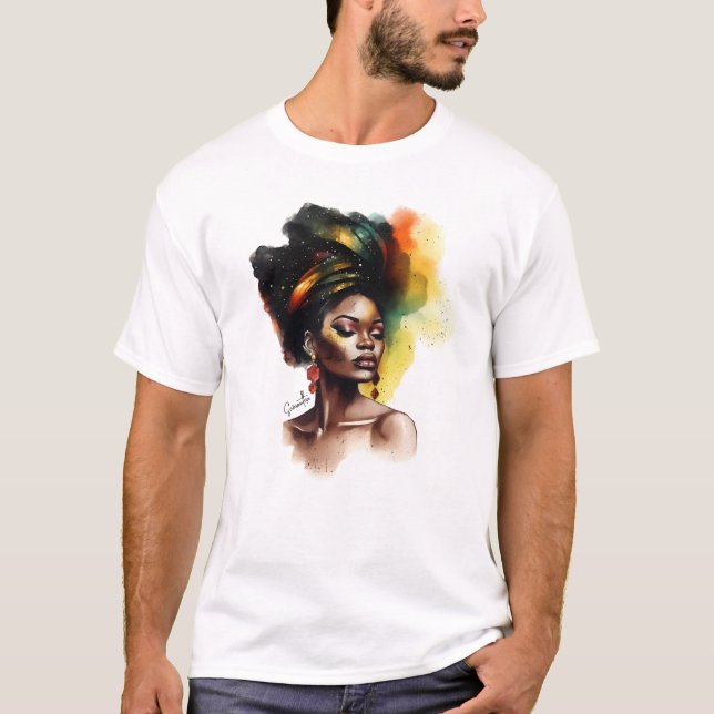 Camiseta Mujer afroamericana empoderada (2) (Anverso)