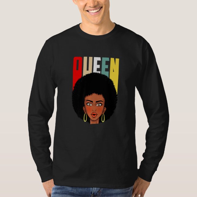 Camiseta Mujer afroamericana reina estilo retro cabello afr (Anverso)