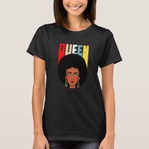 Camiseta Mujer afroamericana reina estilo retro cabello afr