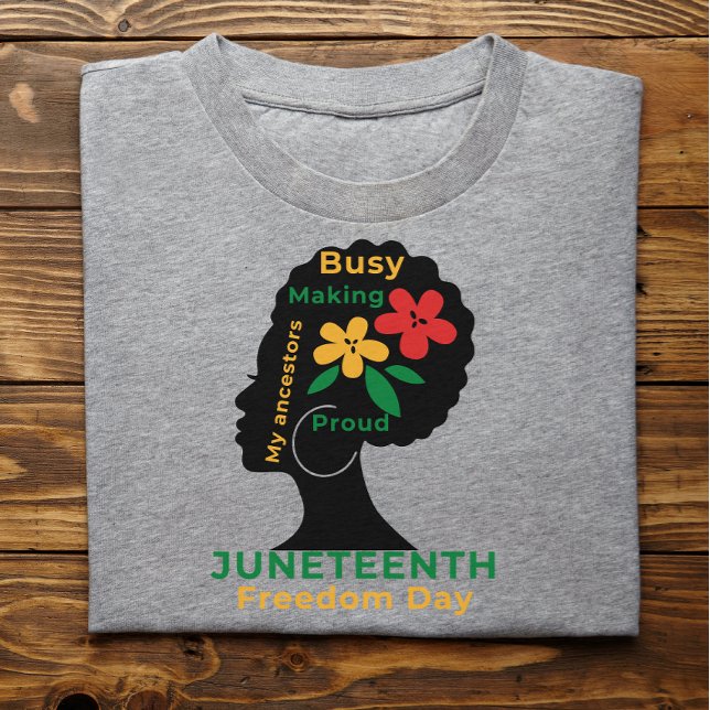 Camiseta Mujer afrofeminista poder negro estética Juneteent (Subido por el creador)