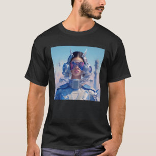 Camiseta Mujer Alien Futurista Cyberpunk Cat Oars Space Tr
