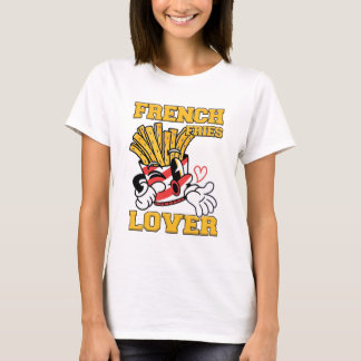Camiseta Mujer Amante de las Patatas Fritas Blancas