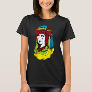 Camiseta Mujer amazigh con tatuaje y cerveza tamazight colo