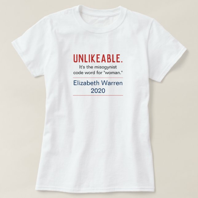 Camiseta Mujer antipática pro Elizabeth Warren (Diseño del anverso)