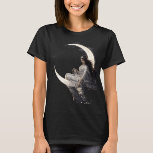 Camiseta Mujer Art Nouveau Celestial en Luna Creciente