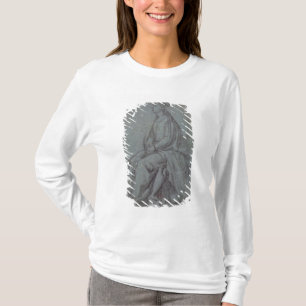 Camiseta Mujer asentada, c.1514 (tiza negra y blanca en