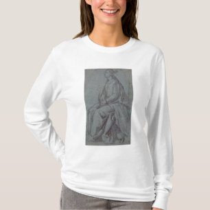 Camiseta Mujer asentada, c.1514 (tiza negra y blanca en