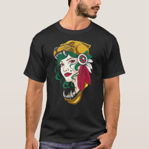 Camiseta Mujer azteca - Chica mexicano - Chava - Hecho Mexi