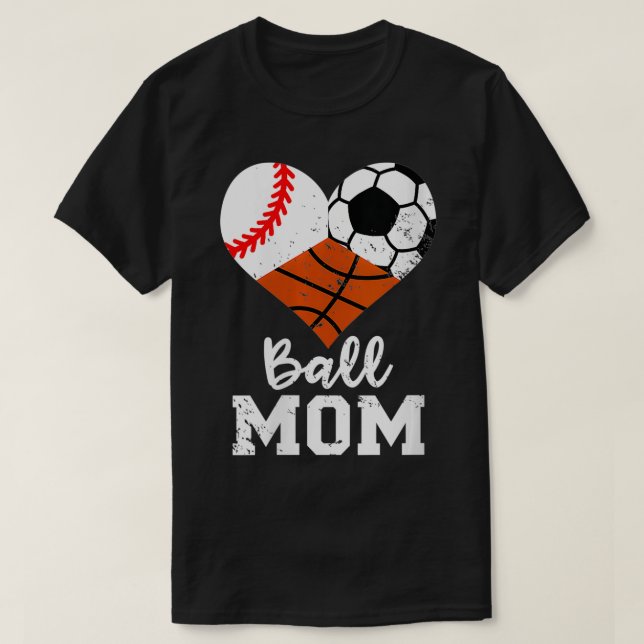 Camiseta Mujer Ball Mom Funny Baseball Baloncesto Baloncest (Diseño del anverso)