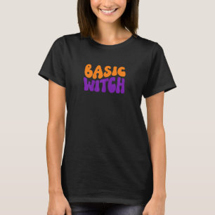 Camiseta Mujer básica Retro caída de brujas diseño Bas de H