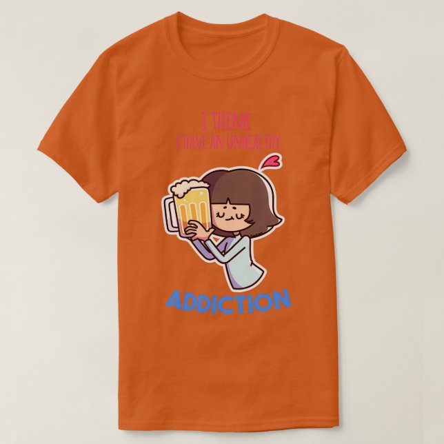 Camiseta Mujer bebiendo cerveza (Diseño del anverso)