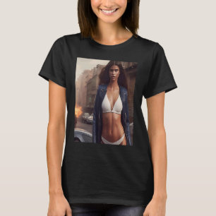Camiseta Mujer Bikini blanco luce traje de vidrio Inspo Cit