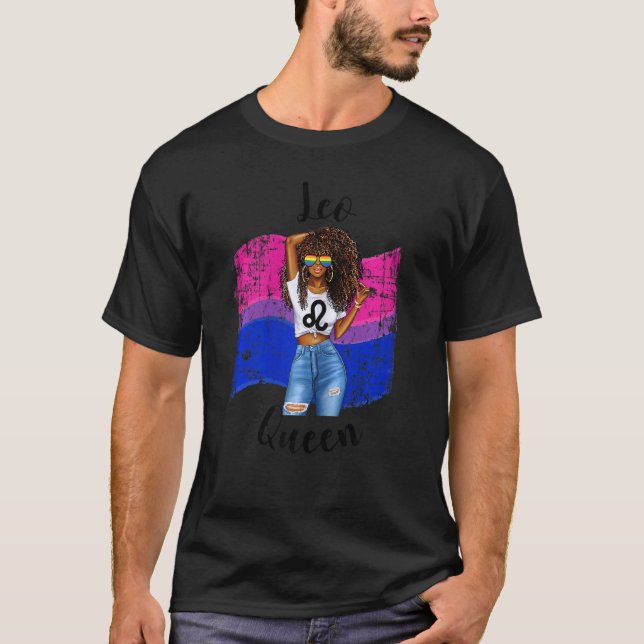 Camiseta Mujer Bisexual León Reina Mujer Negra Bisexual Pr (Anverso)