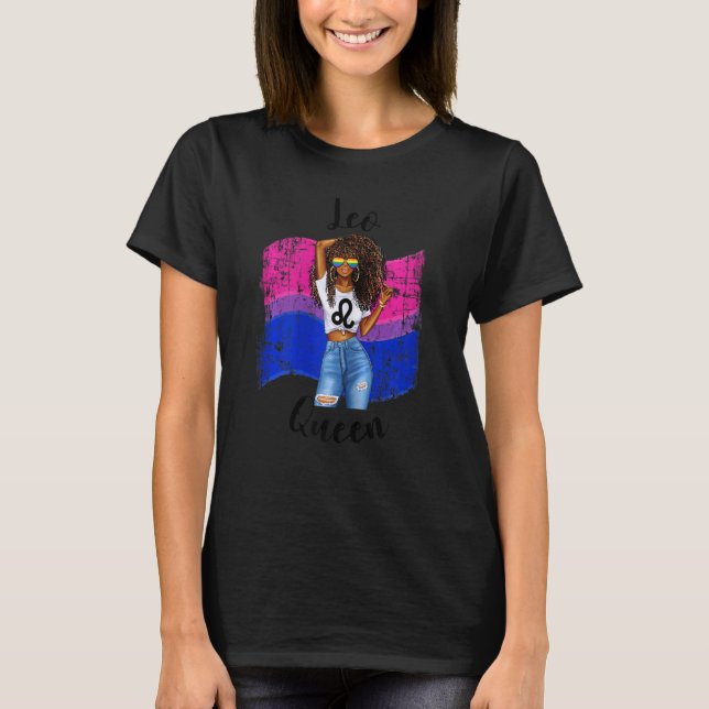Camiseta Mujer Bisexual León Reina Mujer Negra Bisexual Pr (Anverso)