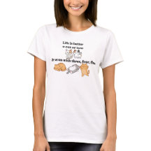 Camiseta Mujer Bonita - La vida es mejor con gatos