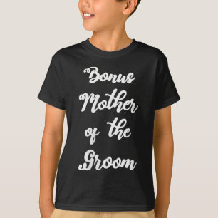 Camiseta Mujer Bonus Mamá Del Groom Cute Mano Escrito De