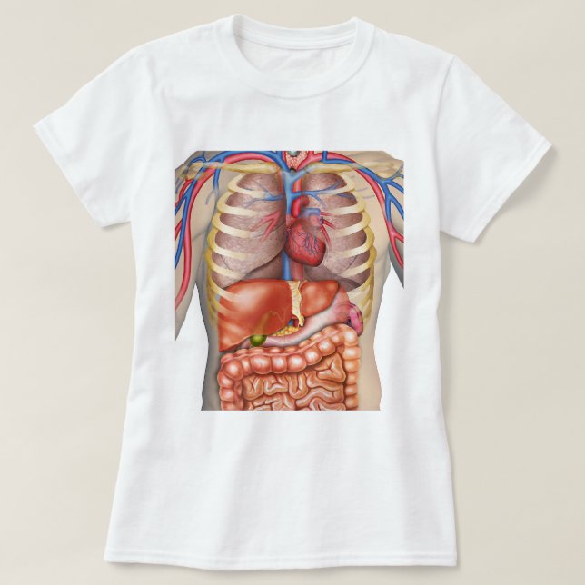 Camiseta Mujer borrosa de la anatomía de los órganos (Diseño del anverso)