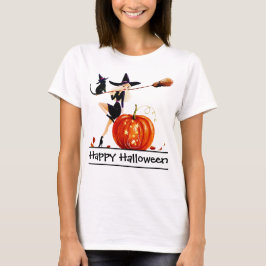 Camiseta Mujer bruja de Halloween fresca