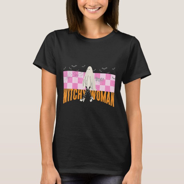 Camiseta Mujer bruja divertida disfraz de Halloween espeluz (Anverso)