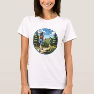 Camiseta Mujer caminando por una senda natural