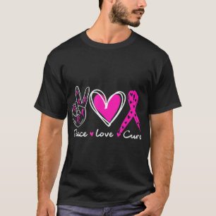 Camiseta Mujer Cáncer de Mama Ropa De Paz Rosa L