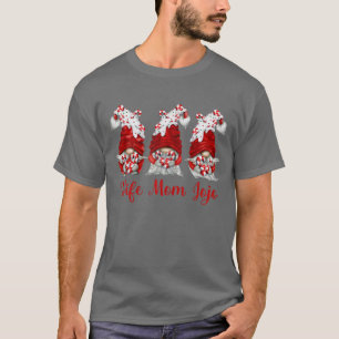 Camiseta Mujer Candy Cane Gnome Esposa Mamá Jojo Personaliz