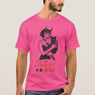 Camiseta Mujer caprichosa con gato y el mensaje retro
