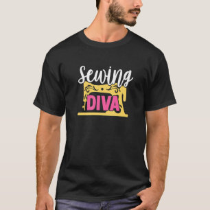 Camiseta Mujer Chica de coser de fresadoras de diva