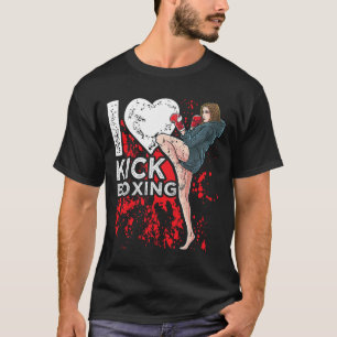 Camiseta Mujer Chica Kickboxer Me encanta el kickboxing