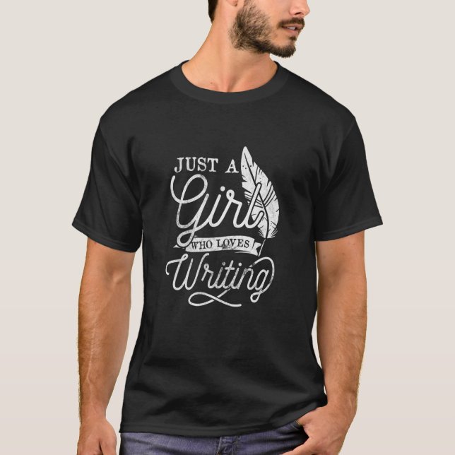 Camiseta Mujer Chica que ama a escritora escritora (Anverso)