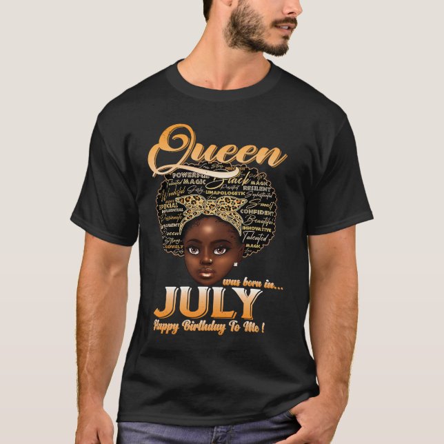 Camiseta Mujer Chica Reina Nació En Julio Feliz Cumpleaños  (Anverso)