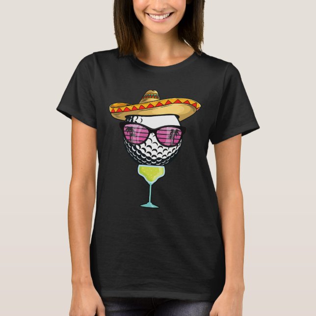 Camiseta Mujer Cinco De Mayo Golf Ball Con Sombrero Margar (Anverso)