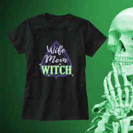 Camiseta Mujer: Cita de Halloween morado de bruja